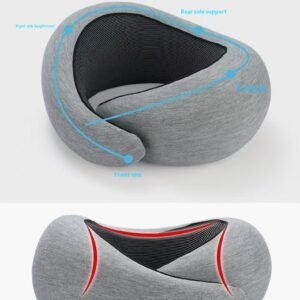 Travel Neck Pillow, U-Shape, with Adjustable Support